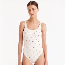 Nwt J Crew Swimsuit In Swimmer Print Nwt