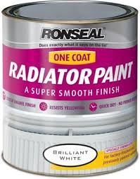 Ronseal Pure Brilliant White One Coat Radiator Satin Paint 250ml Coat Cupboard Cupboard Painting Wood Cabinets
