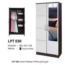 Lemari pakaian 2 pintu full sleding ini bahan multiples 12 mm 9mm dan 3 mm yg d campur finishing halus warna hitam kombinasi dengan putih untuk ukuran nya. Jual Lemari Pakaian 2 Pintu Murah 030 Terbaru Juli 2021 Blibli