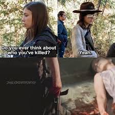 Enid Katelyn Nacon Talking To Carl Grimes Chandler Riggs The Walking Dead Season 7 Episode Enid Walking Dead Walking Dead Funny Fear The Walking Dead