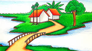 Beautiful landscape drawing step by step. How To Draw A Scenery Of Beautiful Nature Landscape Step By Step