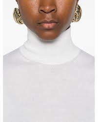TOTEME Women's White Turtleneck Sleeveless Top
