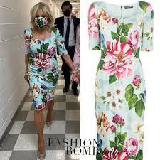 Jill biden is no stranger to the power of a dress. Dr Jill Biden Attends 2020 Presidential Debate In Floral Dolce And Gabbana Dress And Mask Ashley Biden S Pink And Red Pleated Valentino Dress Fashion Bomb Daily Style Magazine Celebrity Fashion