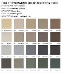 Brickform Standard 42 Colors Chart For Stamped Concrete