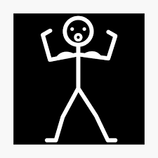 The idea is to make bad puns using the word stick and show some cartoons which have nowhere better to be. Stick Figure Bicep Gift Muscle Fitness Skinny Poster By Franja2 Redbubble