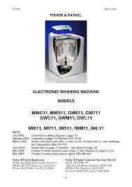 Fisher & paykel quicksmart mw511 (5.5kg) contactless. Fisher Paykel Mwc11 Mw511 Gw611 Gw711 Gwc11 Gwm11 Gwl11 Iw811 Iw711 Iw511 Iwm11 Iwl11 Service Manual Download Schematics Eeprom Repair Info For Electronics Experts