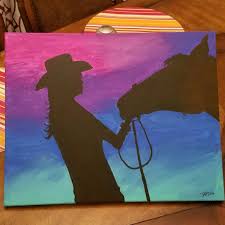 Acrylic Painting Cowgirl Horse Easy Paint Night Canvas Art Painting Horse Canvas Painting Art Painting Acrylic Acrylic painting of horse on canvas, draw animals, beautiful portrait, realistic, traditional hand drawn. canvas art painting horse canvas