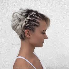 Side Boxer Braids By Elena Gatzios Short Hair Styles Short Hair Updo Prom Hairstyles For Short Hair