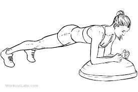 bosu ball plank workoutlabs exercise guide