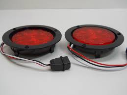 4 Round Red 10 Led Brake Stop Turn Tail Lights 5 5 Black Plastic Flange Mount Walmart Com Walmart Com