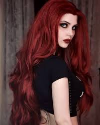 Red Hair Along With Gothic Makeup Miladies Net Dark Red Hair Hair Styles Hair Color
