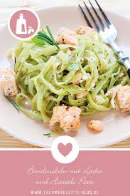 Bandnudeln Mit Lachs Und Avocado Pesto Marchenfein Bandnudeln Mit Lachs Bandnudeln Lachs