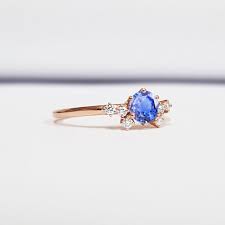 Rose gold light blue sapphire ring. Light Blue Sapphire And Diamond Unique Engagement Ring In White Yellow Rose Gold Or Platinum Handmade Aardvark Jewellery