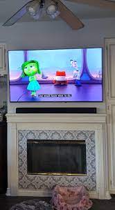 However, it depends on the level of your tv on the floor. Just Got Myself An Early Christmas Present The Samsung Q90r Soundbar Looking At Mounting Options As My Tv Is Mounted Above My Fireplace And Have Limited Space Below Btw Not A Wood