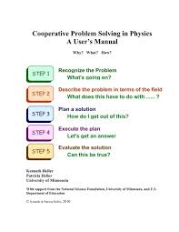 Pivot interactives is lti compliant and syncs with lms platforms such as canvas. Cooperative Problem Solving In Physics A User S Manual