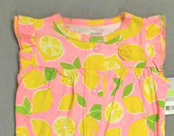 New Baby Girl Clothes Vintage Carter's 3 Month Bright Pink Lemon  Romper Outfit | eBay