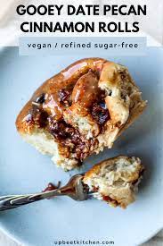Vegan Date Pecan Cinnamon Buns With Maple Almond Butter Glaze Recipe Sugar Free Vegan Pecan Cinnamon Rolls Vegan Dating