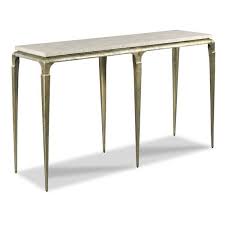 Sorano Console Table A Rectangular Stone Top Rests Over A Handsome And Sturdy Textured Metal Base Wit With Images Woodbridge Furniture Contemporary Console Table Furniture