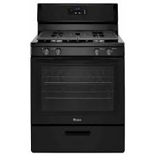Whirlpool 5 1 Cu Ft Gas Range In Black Wfg320m0bb The Home Depot Gas Range Single Oven Whirlpool