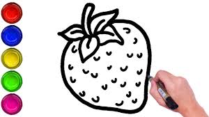 Draw this strawberry by following this drawing lesson. How To Draw A Strawberry Strawberry Easy Draw Tutorial Easy Strawberry Draw Drawing A Strawberry Youtube