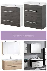 Fackelmann Waschtisch Lugano Breite 80 Cm 2 Tlg Badezimmer Anthrazit Holz Lighted Bathroom Mirror Bathroom Bathroom Mirror