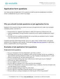 Serves customers by helping them select products. Job Application Form Questions Workable