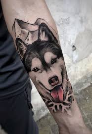 Cute Husky Tattoo Inkstylemag Husky Tattoo Husky Tattoo Design Animal Tattoos