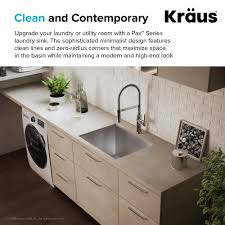 What kind of sinks does kraus kitchen have? Kraus Pax Zero Radius 24 Undermount Laundry Or Utility Sink Directsinks