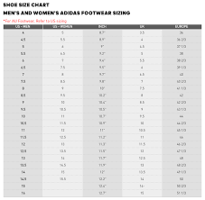 Adidas Mens Womens Footwear Size Chart 50 50 Skate Shop