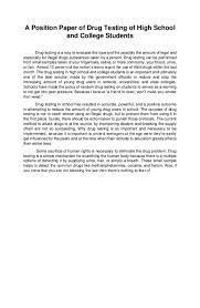 A good thesis is not merely a factual statement, an observation, a. Doc A Position Paper Of Drug Testing Of High School And College Students Kaile Cabezas Academia Edu