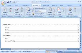 Ms Word 2007 Create A Table Of Contents