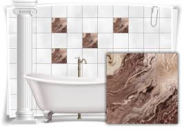 Marmor fliesen bad beige, keramik waschbecken und toilette in ein modernes schickes badezimmer interieur mit beige marmor fliesen und mobel aus holz stockfoto und mehr bilder von. Fliesen Aufkleber Folie Marmor Ol Olfarben Abstrakt Braun Beige Bad Wc Deko Kuche Medianlux Shop