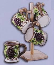 Grape 3 D Mug Set Of Mugs New Kmc Corp Http Www Amazon Com Dp B0027upo84 Ref Cm Sw R Pi Dp A4ewtb1p5d6s Grape Decor Wine Decor Kitchen Grape Kitchen Decor