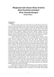 Apr 25, 2021 · mempercepat analisis data. Pdf Ringkasan Dan Ulasan Buku Analisis Data Penelitian Kualitatif Prof Burhan Bungin