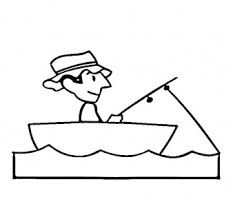 Free printable boat coloring pages. Fishing Boat With Man Coloring Page Book For Kids