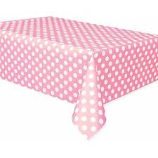 Light Pink Polka Dot Plastic Party Tablecloth 108 X 54in Walmart Com Party Table Cloth Polka Dot Party Supplies Pink Party Supplies