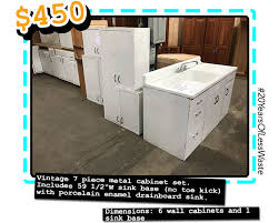7pc metal kitchen cabinet set w
