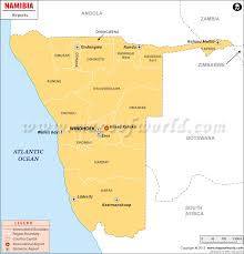 Map of namibia with cities. Airports In Namibia Namibia Airports Map