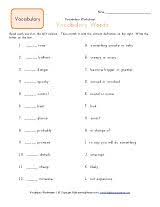 Third Grade Vocabulary Worksheets Vocabulary Worksheets Third Grade Vocabulary Vocabulary
