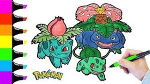 Free printable bayleef pokemon coloring pages. Coloring Pages Bulbasaur Evolution And Mega Evolution Pokemon Colouring For Children Youtube