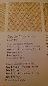 Double Moss Stitch Knitting Stitches Knitting Stiches Knit Stitch Patterns