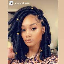 Pin By Lakeysha On Hairstyles Natural Hair Styles Faux Locs Faux Locs Short