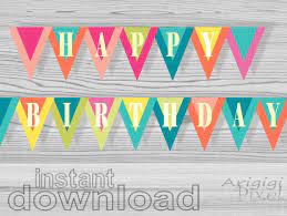 Happy Birthday Banner Printable Birthday Celebration Party Etsy Happy Birthday Banner Printable Happy Birthday Banners Happy Birthday Banner Diy