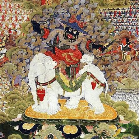 Hình tượng Bạch Hộ Pháp Trắng Pehar trong tranh Thangka