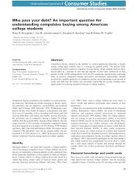 Save yourself some money and energy before setting off for college by finding out what you don't need to bring! Pdf Who Pays Your Debt An Important Question For Understanding Compulsive Buying Among American College Students