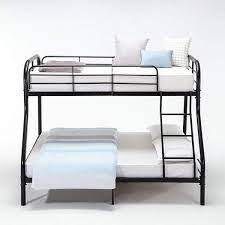 Kids bunk beds for sale, white, with guard rail, ladder and mattresses. Twin Over Full Metal Bunk Bed On Sale Overstock 25782583