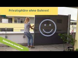 Dieser sichtschutz eignet sich als visuelle barriere nach vorne, unten, seitlich und sogar nach oben, wenn sie rankpflanzen auf ihren balkon benutzen. Sichtschutz Ohne Bohren Sara Machts Youtube