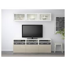 Besta Tv Storage Combination Glass Doors White Selsviken High Gloss Beige Clear Glass 70 7 8x15 3 4x75 5 8 Get It Here Ikea Tv Storage Ikea Home