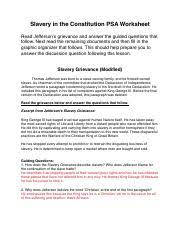 Article 1, because it is the most important in a democratic republic. Slavery In The Constitution Psa Worksheet 1 Pdf Slavery In The Constitution Psa Worksheet Read Jefferson U2019s Grievance And Answer The Guided Questions Course Hero