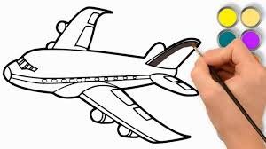 Vẽ May Bay Trực Thăng Be Học To Mau How To Draw An Airplane Easy Step By Step Youtube Coloring For Kids Learning Colors Coloring Pages